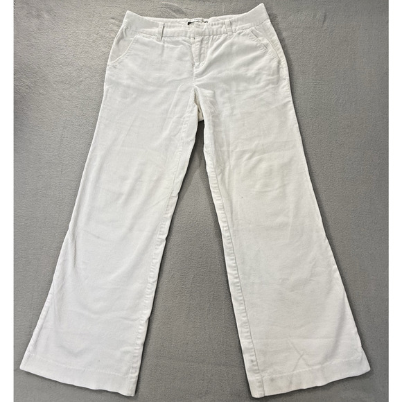 Old Navy Stretch Womens Size 10 Flare Winter White Corduroy Pants Holiday - Picture 1 of 9